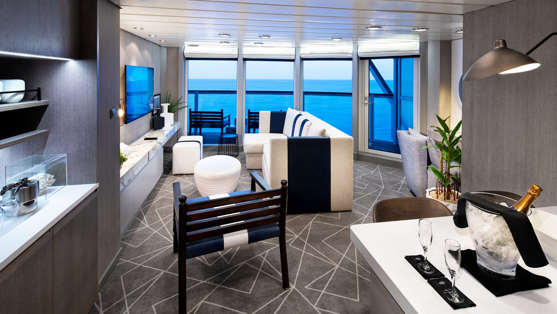 Celebrity Suite living room aboard Celebrity Millennium