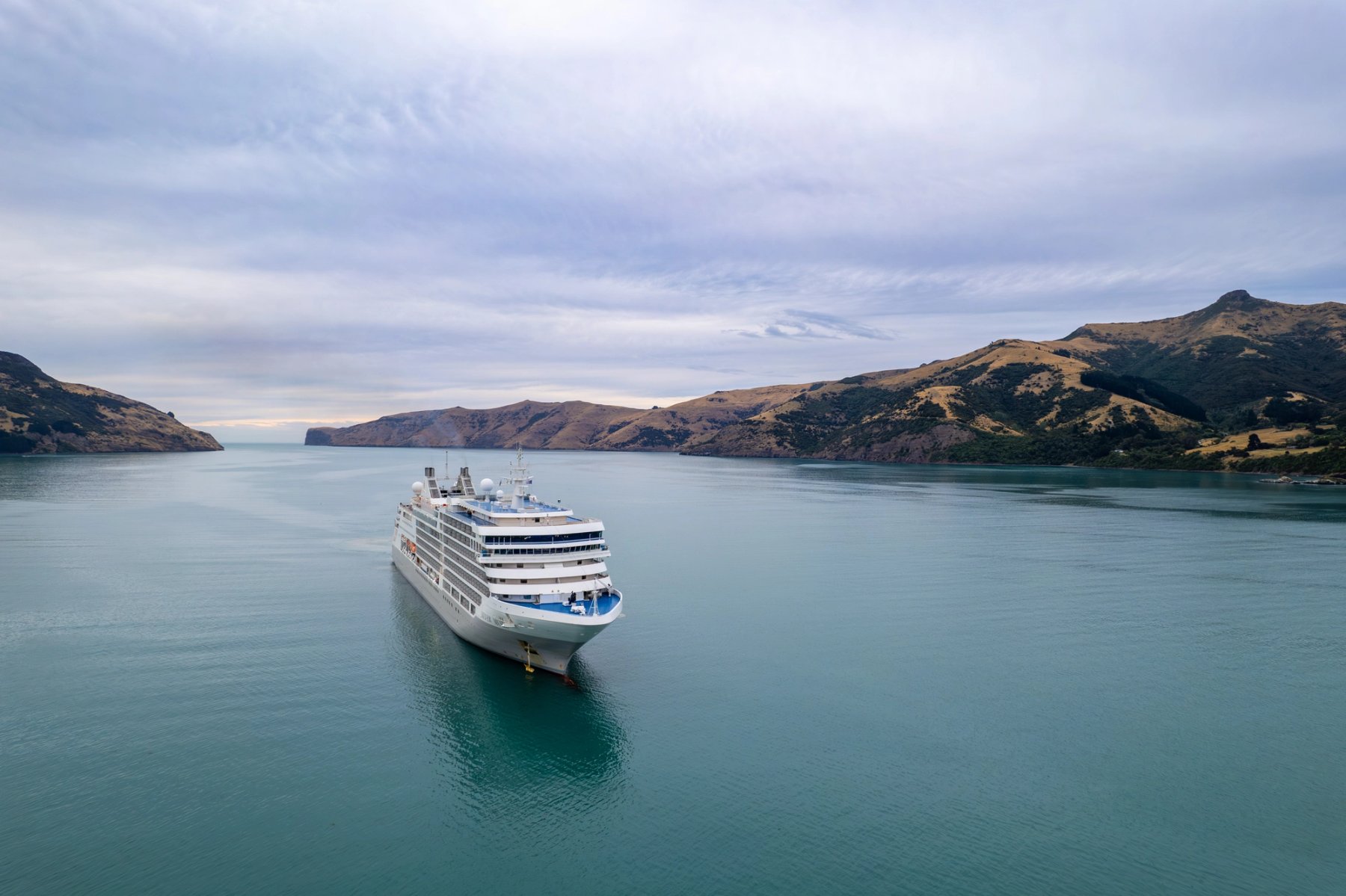 Silver Muse cruising in sheltered waters